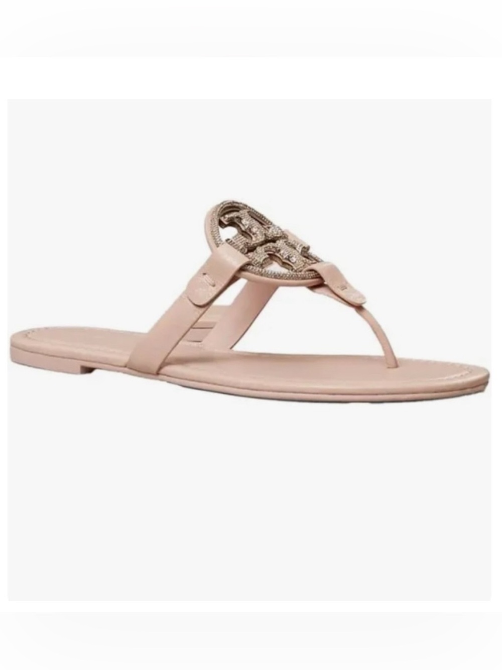 Tory Burch Miller Pave Medallion Thong Sandals